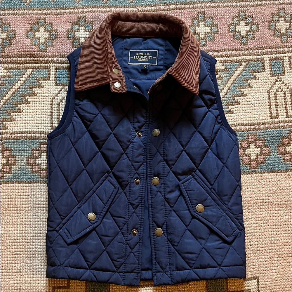 Properly Tied Boys Beaumont Vest Navy - size 5